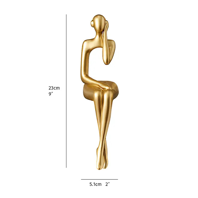 Golden Modern Abstract Sculpture