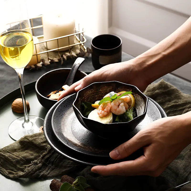 Japanese Lotus Ceramic Dinnerware Set