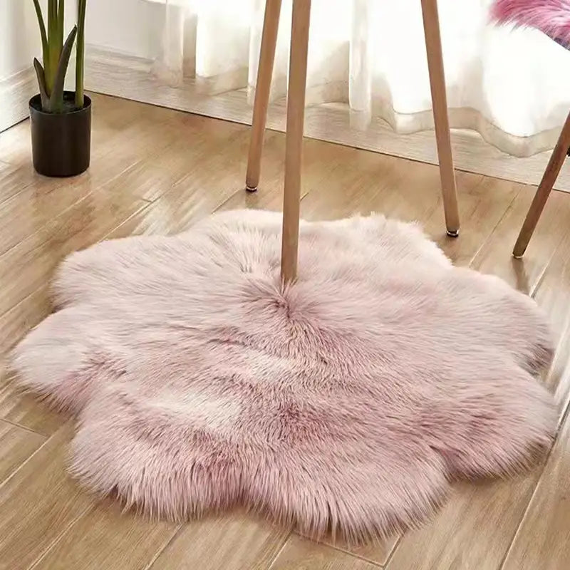 Cloud Shape Faux Wool Area Rug