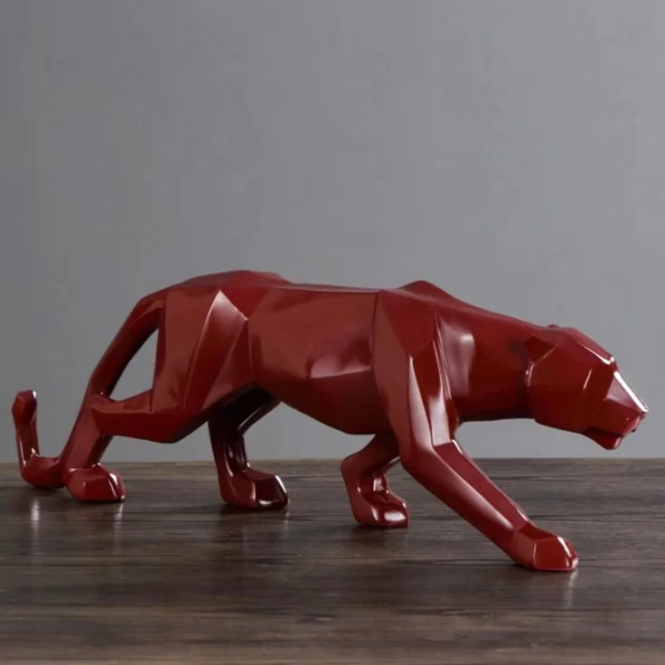 Nordic Resin Leopard Origami Decorative Sculpture
