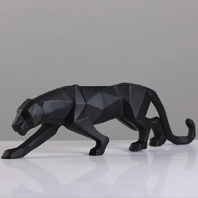 Nordic Resin Leopard Origami Decorative Sculpture