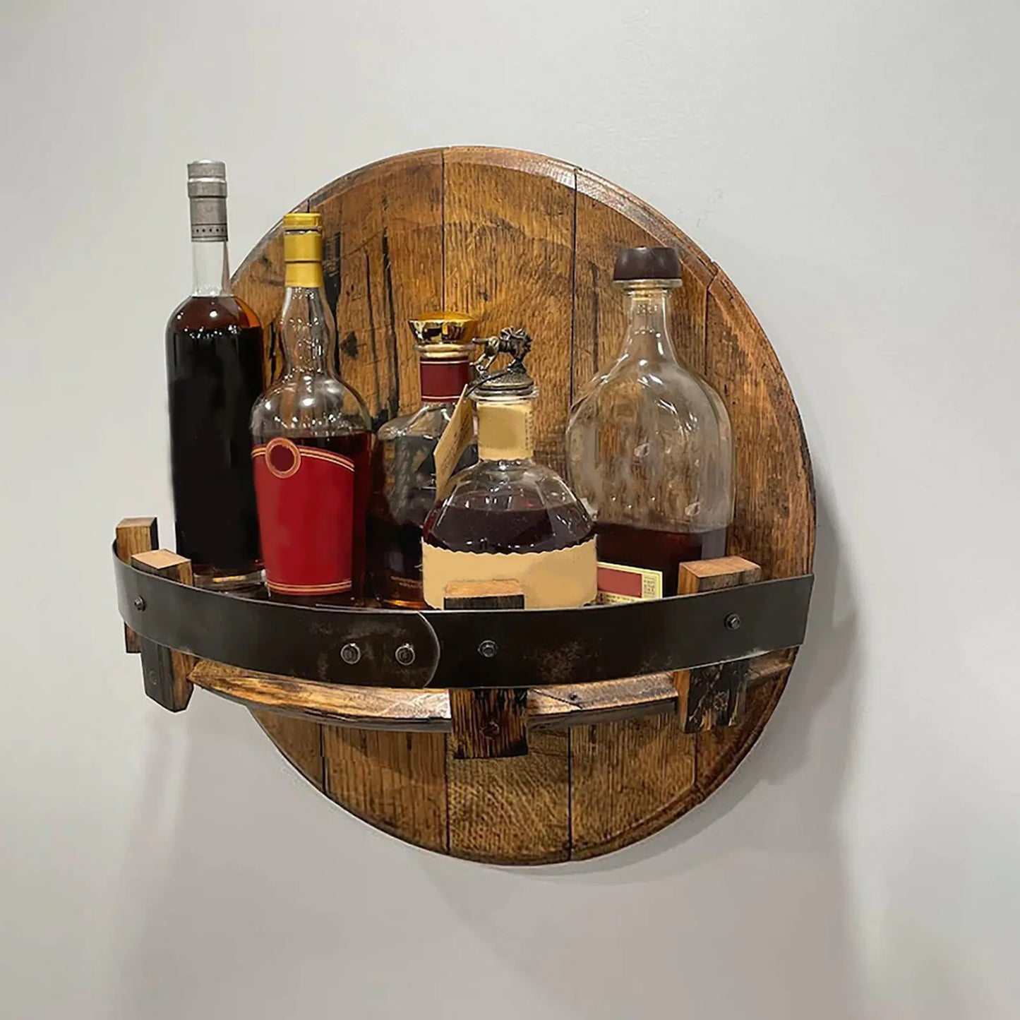 Handmade Wall-Mounted Wine Bottle Display Rack