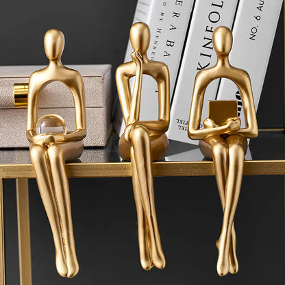 Golden Modern Abstract Sculpture