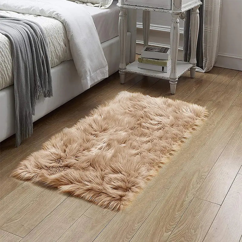 Ultra-Soft Khaki Plush Rug