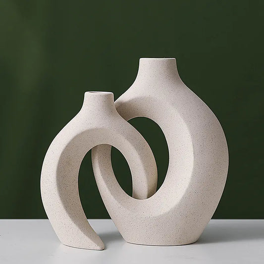 European Ceramic Vase Set