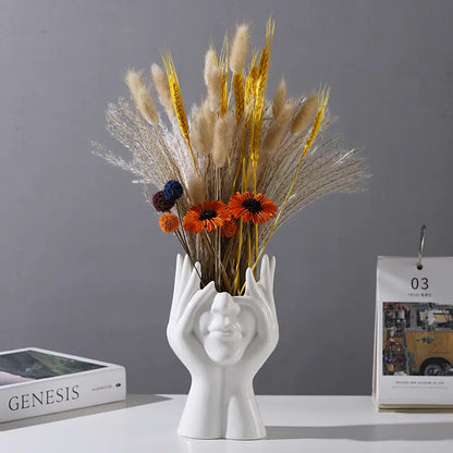 White Ceramic Body Art Vase