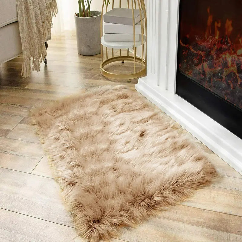 Ultra-Soft Khaki Plush Rug