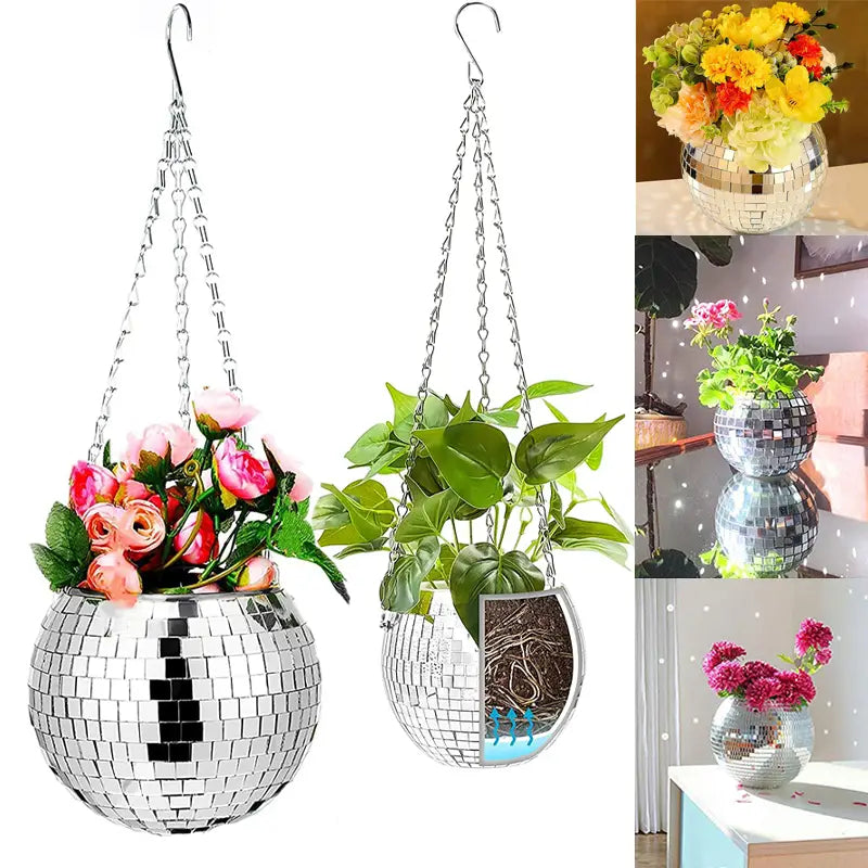 Disco Ball Hanging Planter