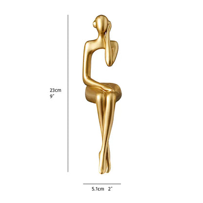 Golden Modern Abstract Sculpture