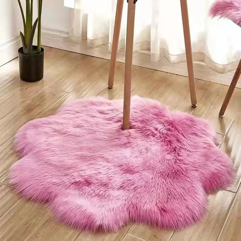 Cloud Shape Faux Wool Area Rug