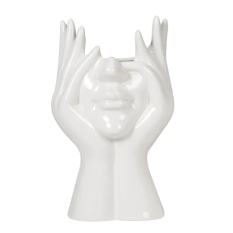 White Ceramic Body Art Vase