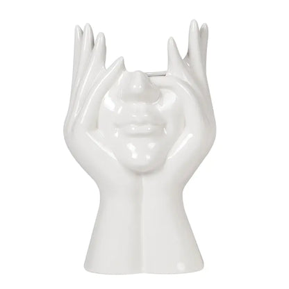 White Ceramic Body Art Vase