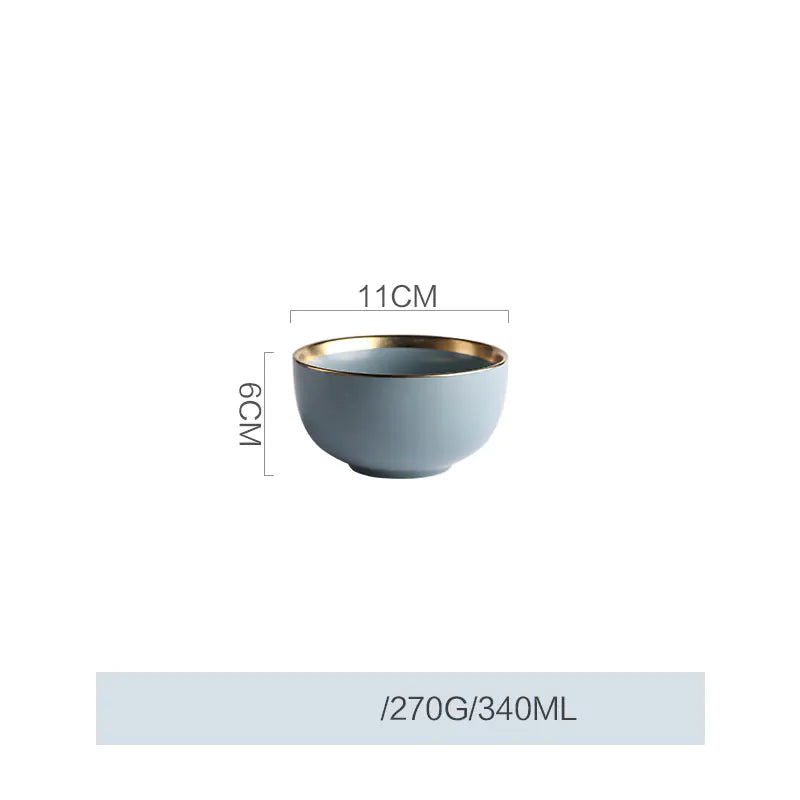 Nordic Gold Trim Ceramic Dinnerware Set