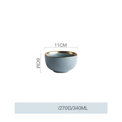 Nordic Gold Trim Ceramic Dinnerware Set