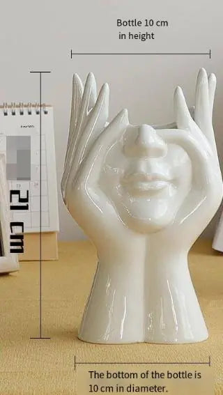 White Ceramic Body Art Vase