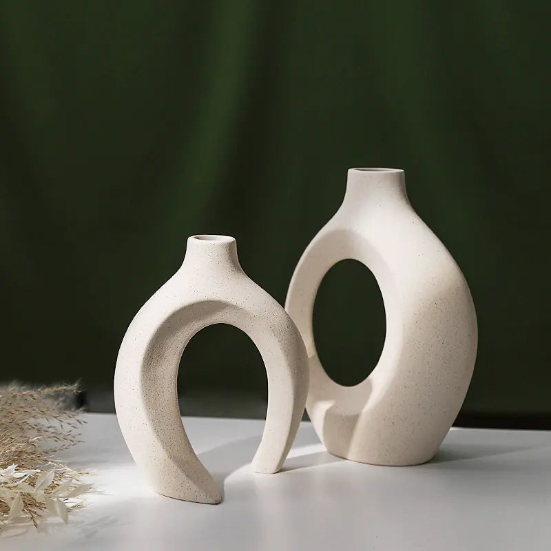 European Ceramic Vase Set