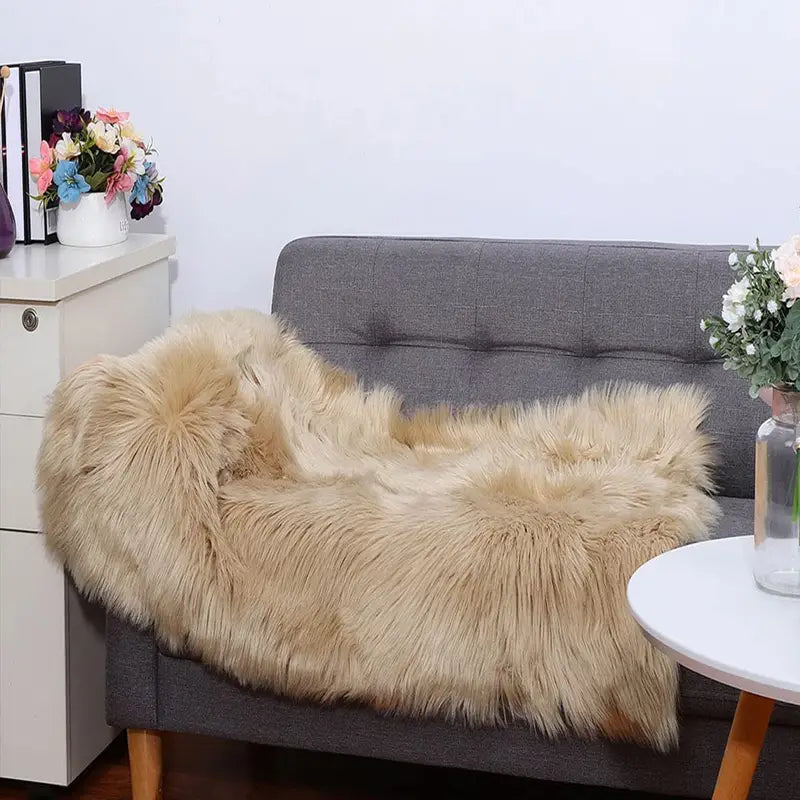 Ultra-Soft Khaki Plush Rug