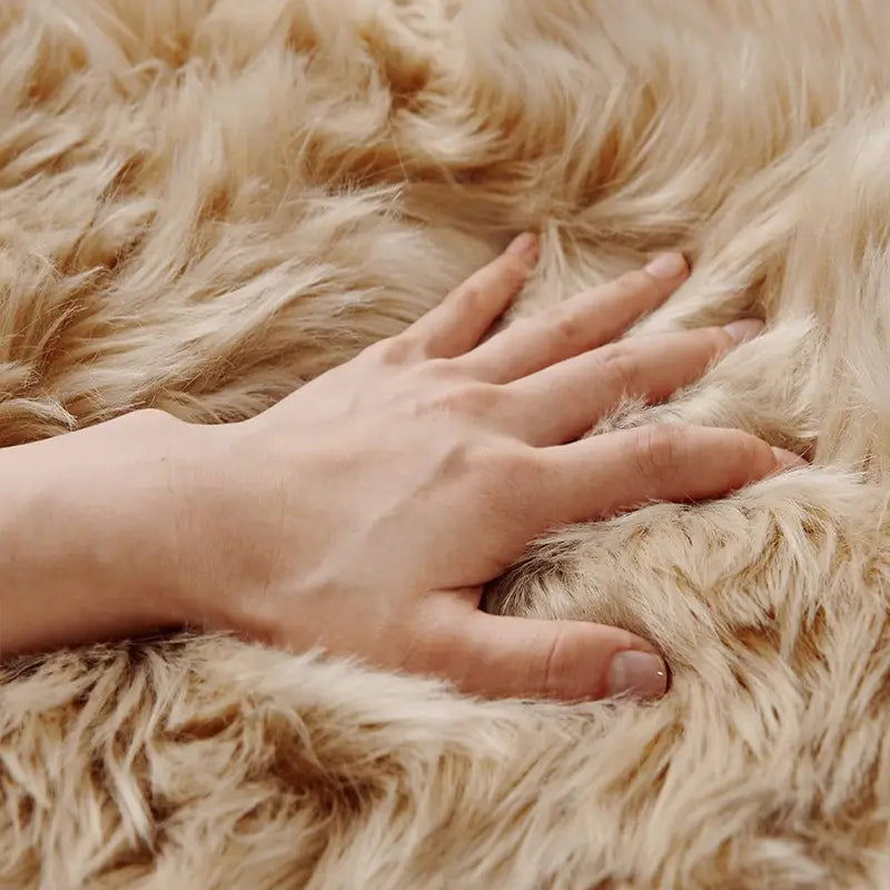 Ultra-Soft Khaki Plush Rug