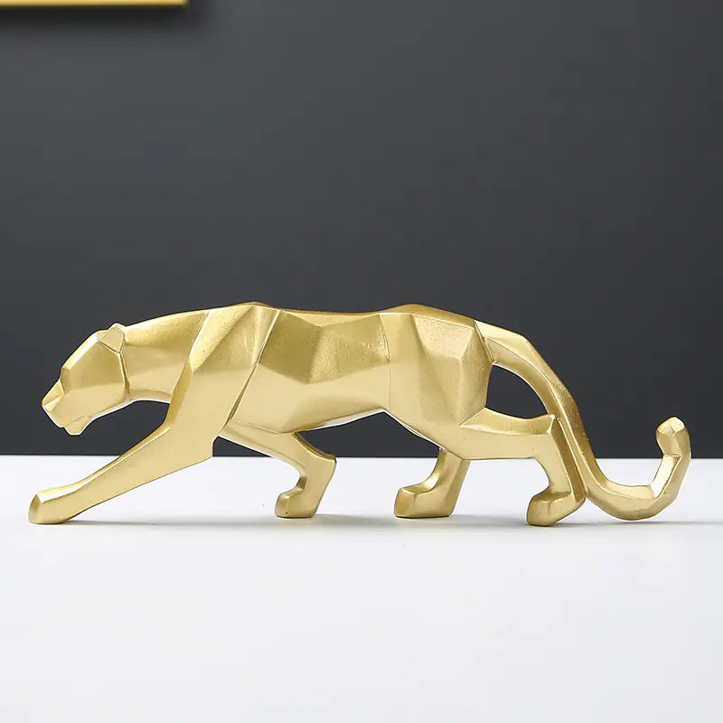 Nordic Resin Leopard Origami Decorative Sculpture
