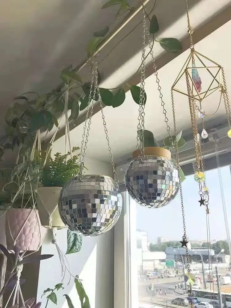 Disco Ball Hanging Planter