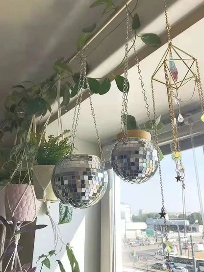 Disco Ball Hanging Planter