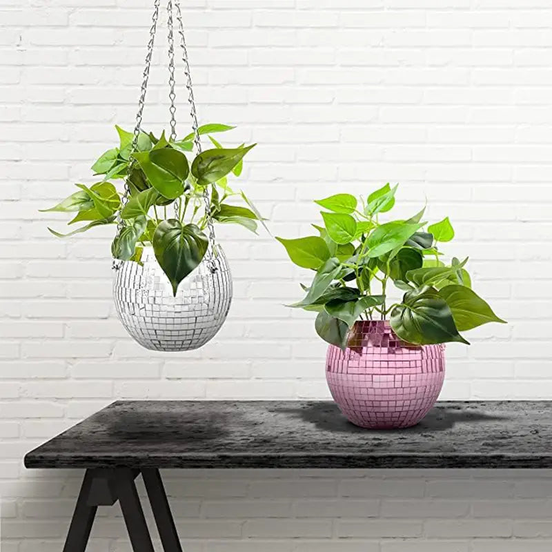 Disco Ball Hanging Planter