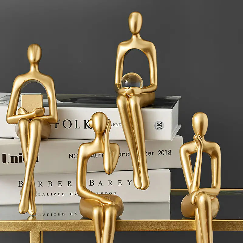 Golden Modern Abstract Sculpture