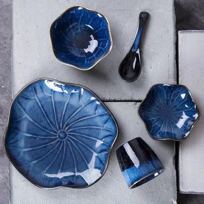 Japanese Lotus Ceramic Dinnerware Set