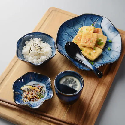 Japanese Lotus Ceramic Dinnerware Set