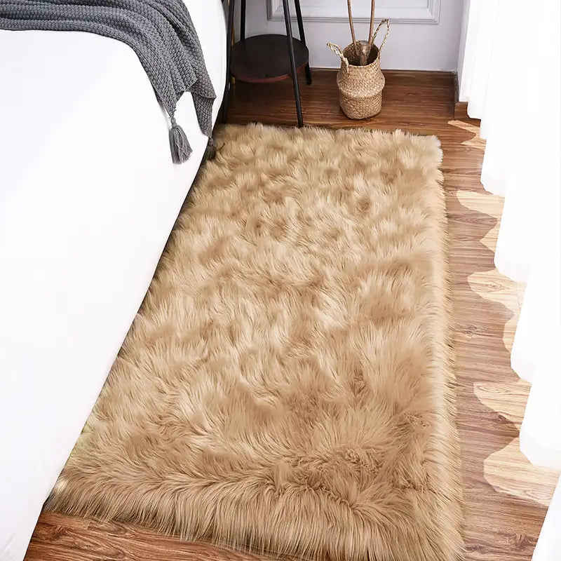 Ultra-Soft Khaki Plush Rug