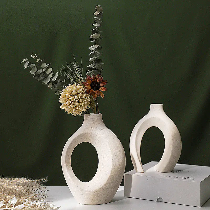 European Ceramic Vase Set