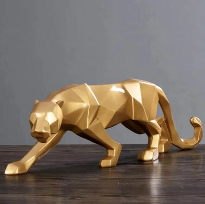 Nordic Resin Leopard Origami Decorative Sculpture
