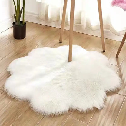 Cloud Shape Faux Wool Area Rug